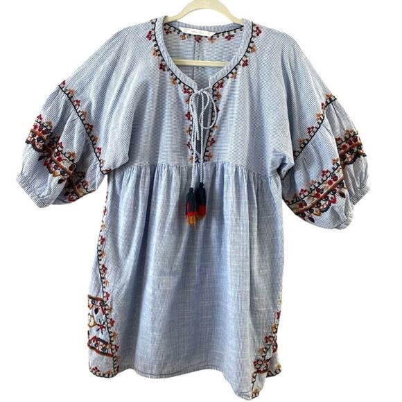 Zara Trafaluc Collection Embroidered Dress Size Small - Picture 3 of 7
